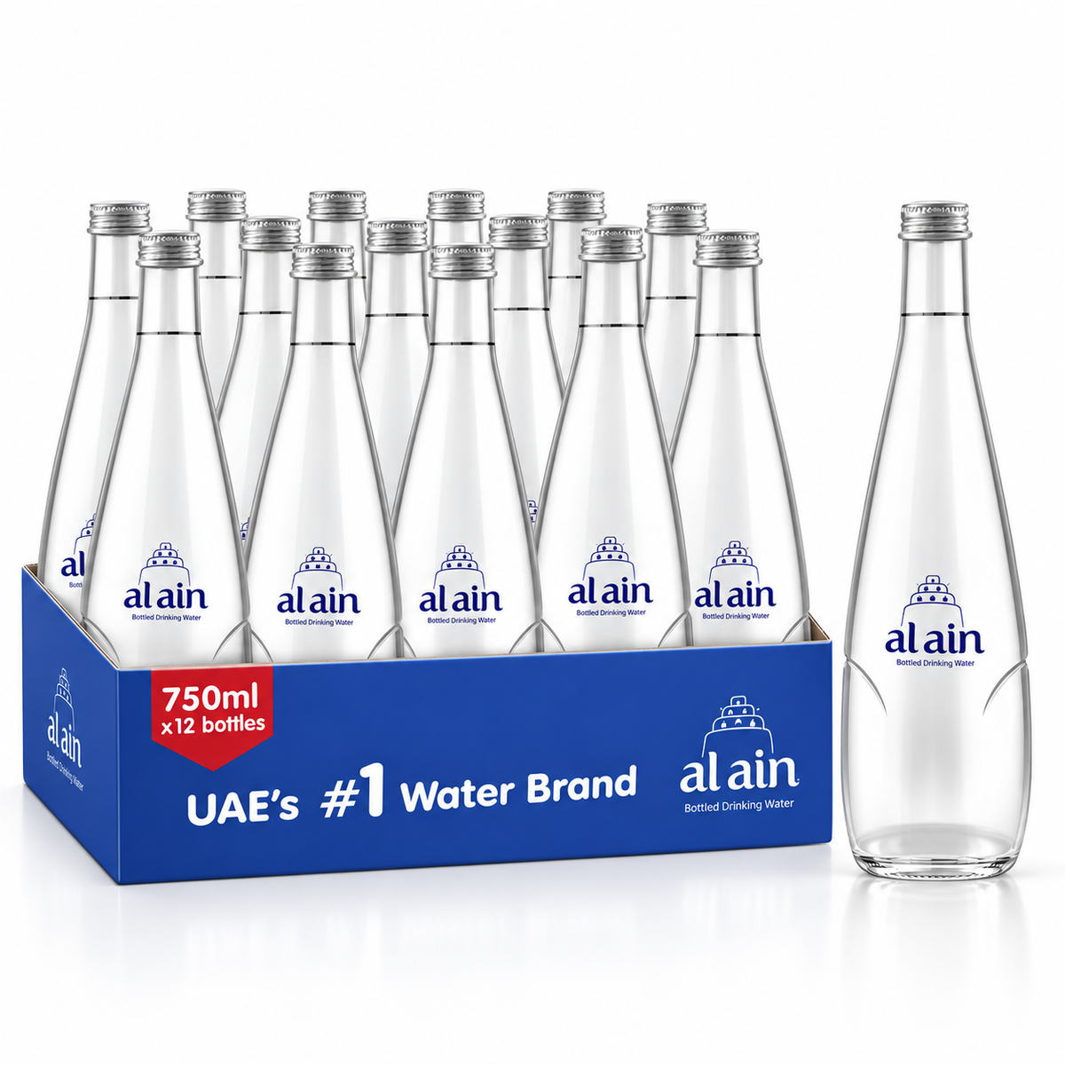 Al Ain Still Water Glass Bottles - (12×750ml)