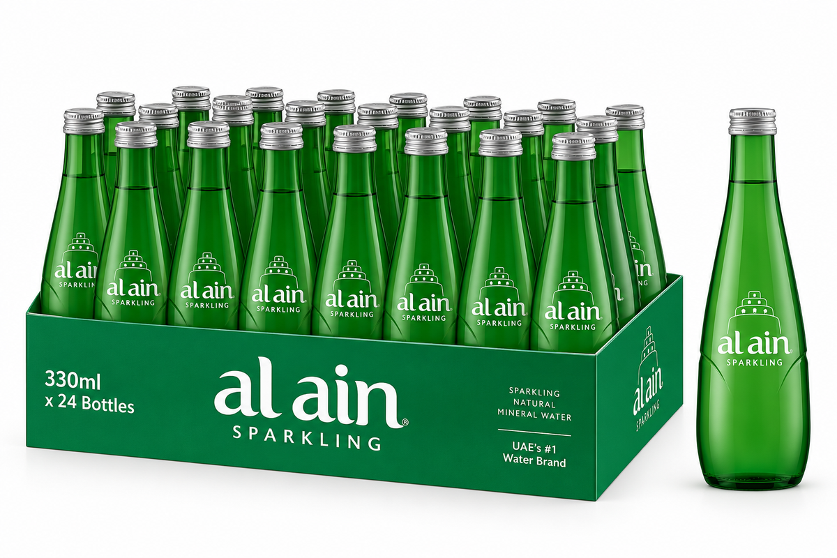 Al Ain Sparkling Water Glass Bottles - (24×330ml)