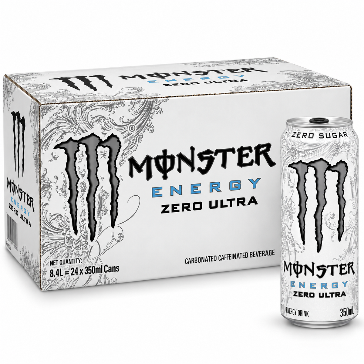 Monster Ultra White Zero Sugar Energy Drink Cans - (24×350ml)