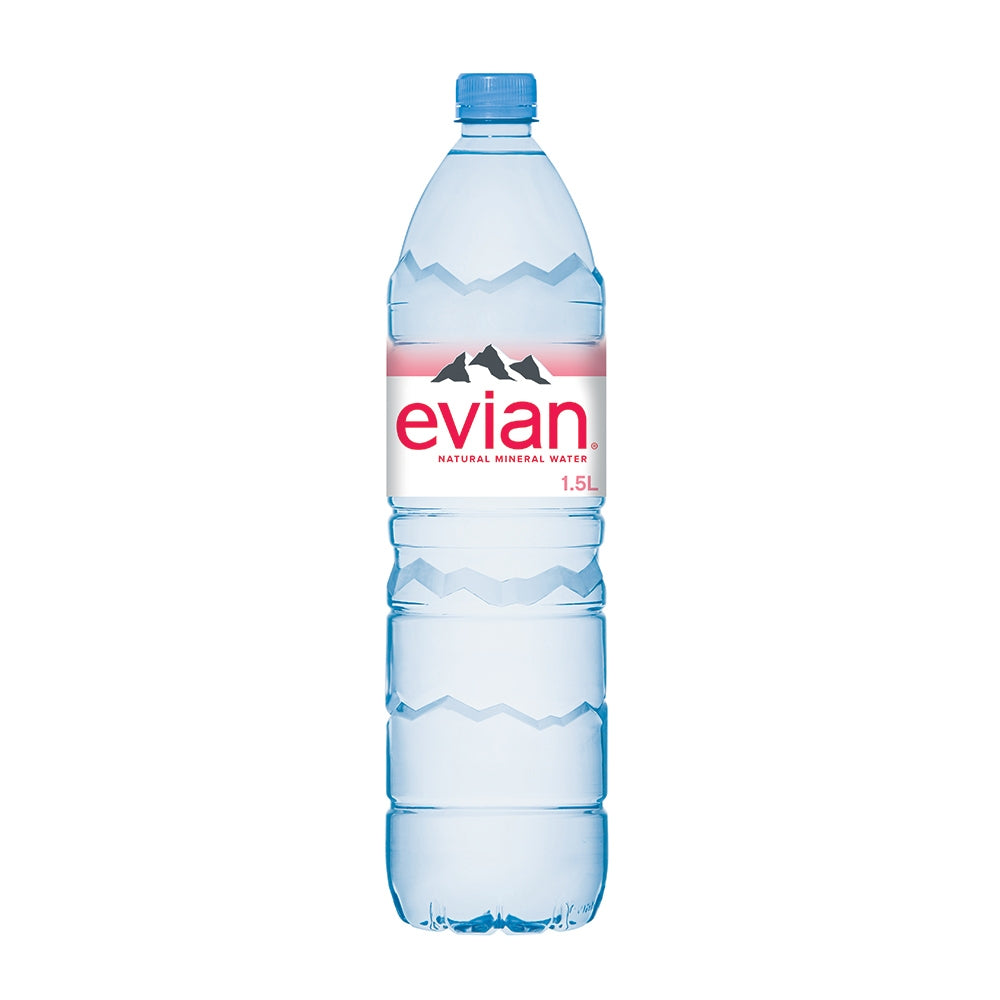 Evian Natural Mineral Water Bottles - (8x1.5L)