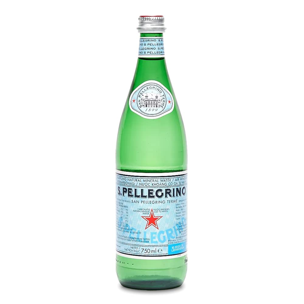 San Pellegrino Sparkling Natural Mineral Water Glass Bottles (12x750ml)