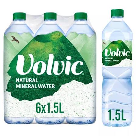 Volvic Natural Mineral Water Bottles - (6x1.5L)