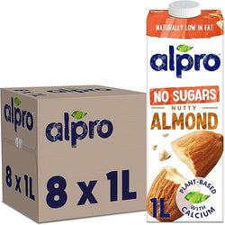 Alpro Almond Unsweetened Milk (8x1L)