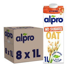 Alpro Oat Unsweetened Milk - (8x1L)