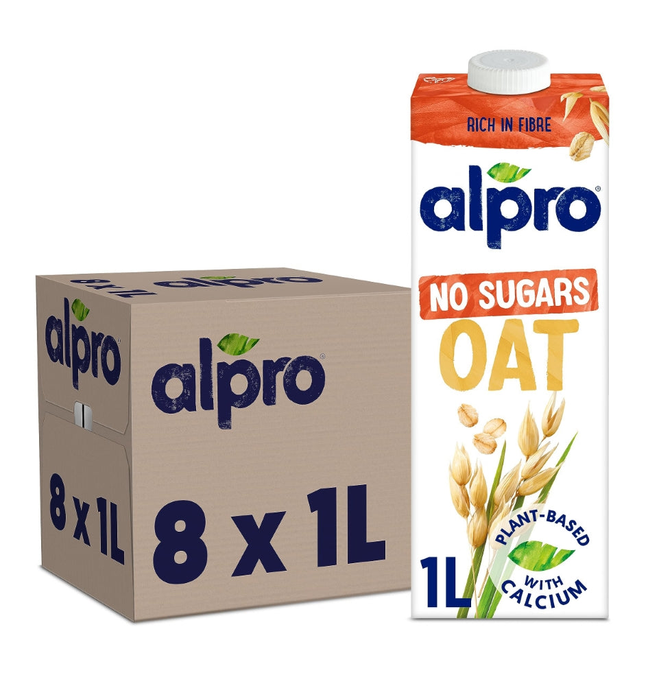 Alpro Oat Unsweetened Milk - (8x1L)