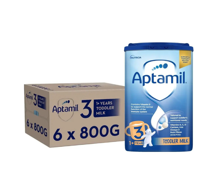 Aptamil 3 Toddler Milk Formula Powder 1+ yrs (6x800g)