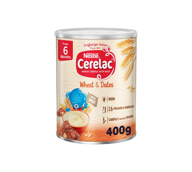 Nestle Cerelac Infant Cereal Wheat & Dates (6+ Months) - 400g