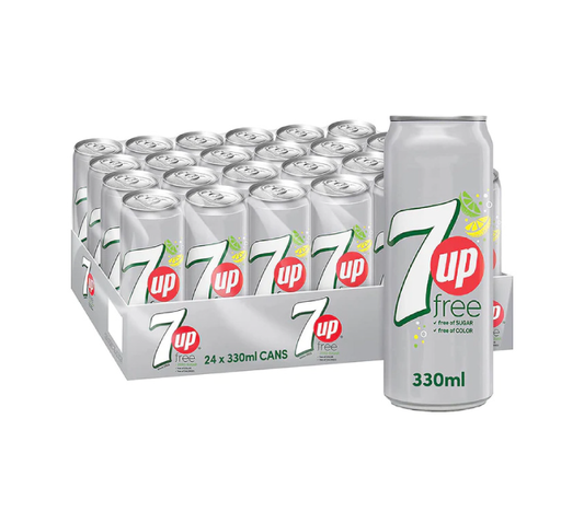 7UP Free Carbonated Soft Drink Cans (24x330ml)