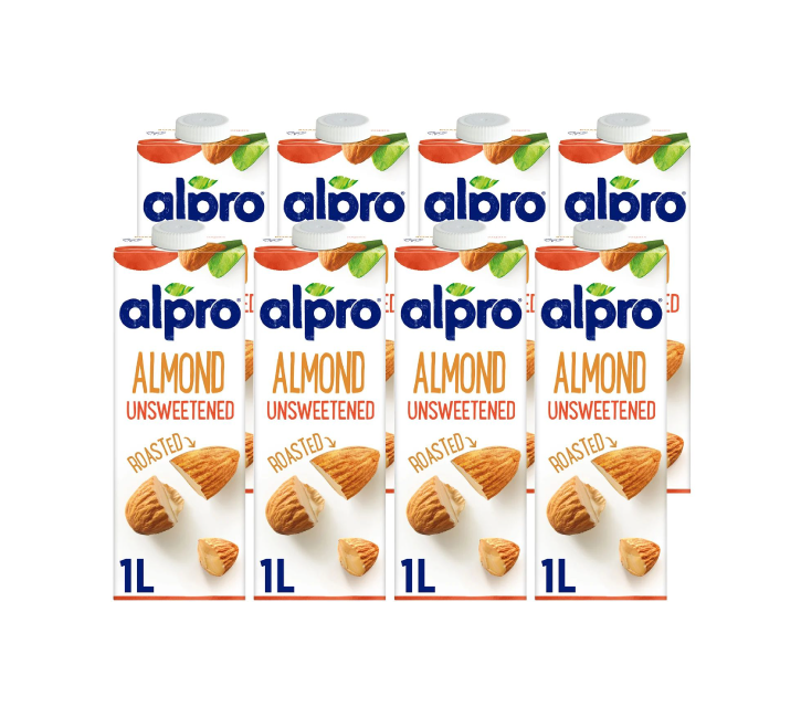 Alpro Almond Unsweetened Milk (8x1L)