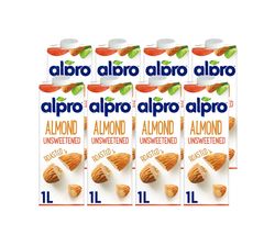 Alpro Almond Unsweetened Milk (8x1L)