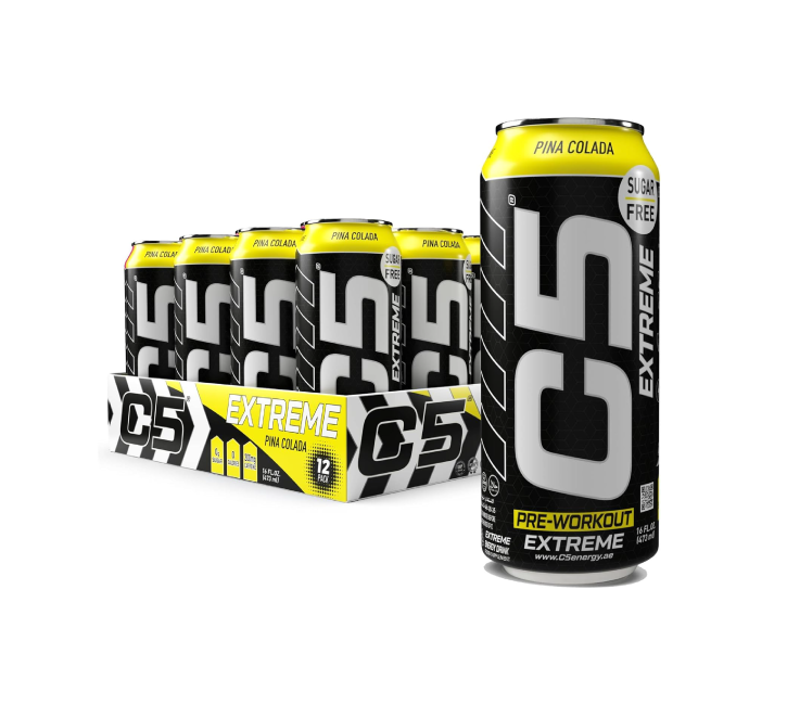 C5 Extreme Pina Colada Pre-Workout Energy Drink Cans (12x473ml)