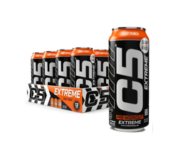 C5 Extreme Fruit Punch Pre-Workout Energy Drink Cans (12x473ml)