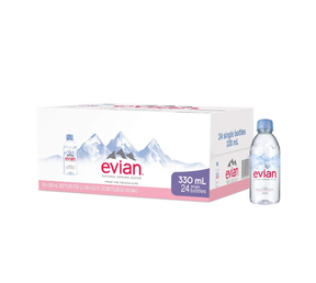 Evian Natural Mineral Water Bottles - (24x330ml)