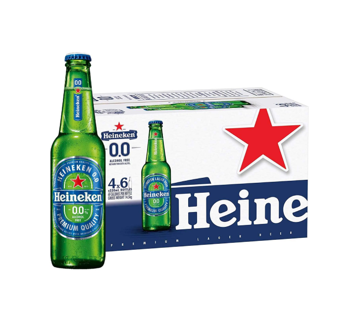 Heineken 0.0 Non-Alcoholic Beer Bottles (24x330ml) » BulkBazaar
