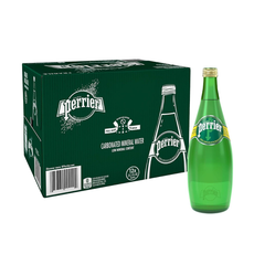 Perrier Natural Sparkling Mineral Water Glass Bottles (12x750ml)