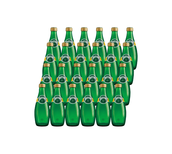 Perrier Natural Sparkling Mineral Water Glass Bottles (24x200ml)