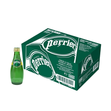 Perrier Natural Sparkling Mineral Water Glass Bottles (24x330ml)