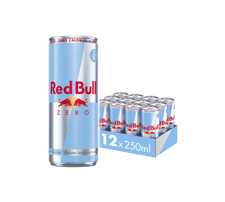 Red Bull Zero Energy Drink Cans (12x250ml)
