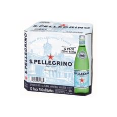 San Pellegrino Sparkling Natural Mineral Water Glass Bottles (12x750ml)