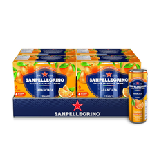 San Pellegrino Aranciata Orange Sparkling Juice Cans (24x330ml)