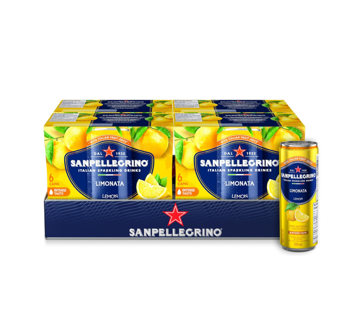San Pellegrino Limonata Lemon Sparkling Juice Cans (24x330ml)