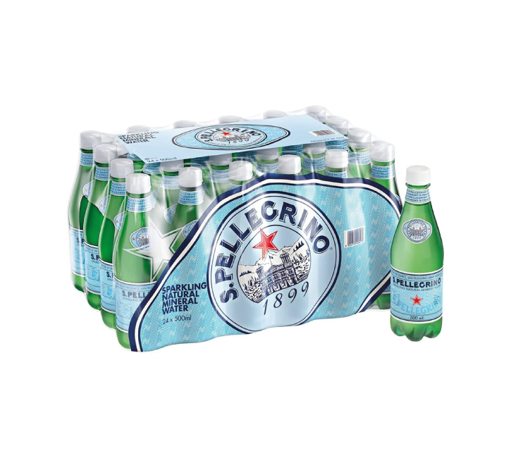 San Pellegrino Sparkling Natural Mineral Water Plastic Bottles (24x500ml)
