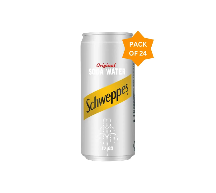 Schweppes Soda Water Carbonated Soft Drink Cans (24x300ml)