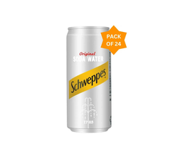 Schweppes Soda Water Carbonated Soft Drink Cans - (24x300ml)
