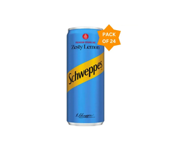 Schweppes Zesty Lemon Sparkling Water Cans - (24x250ml)