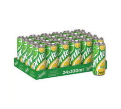 Sprite Regular Lemon Lime Flavoured Carbonated Soft Drink Cans - (24x330ml)