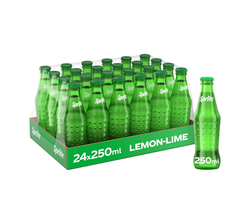 Sprite Regular Lemon Lime Flavoured Carbonated Soft Drink Glass Bottles - (24x250ml)
