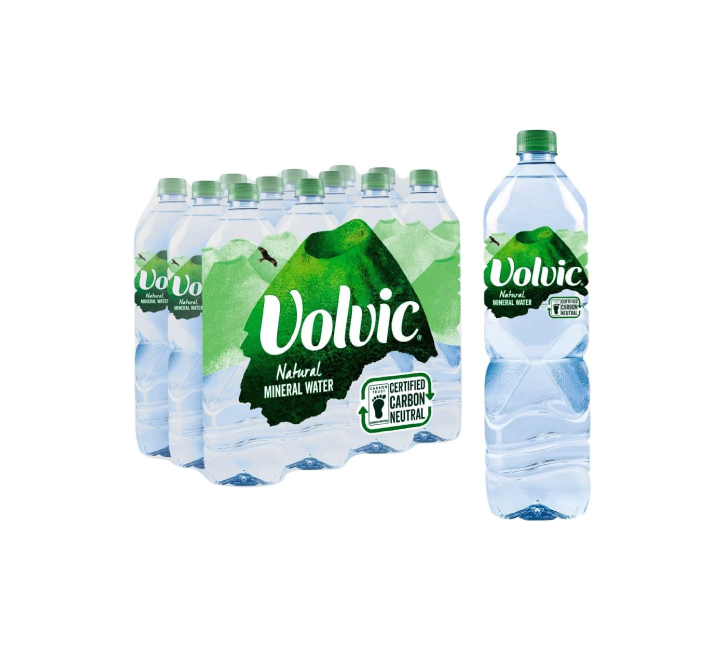 Volvic Natural Mineral Water Plastic Bottles (12x1.5L)