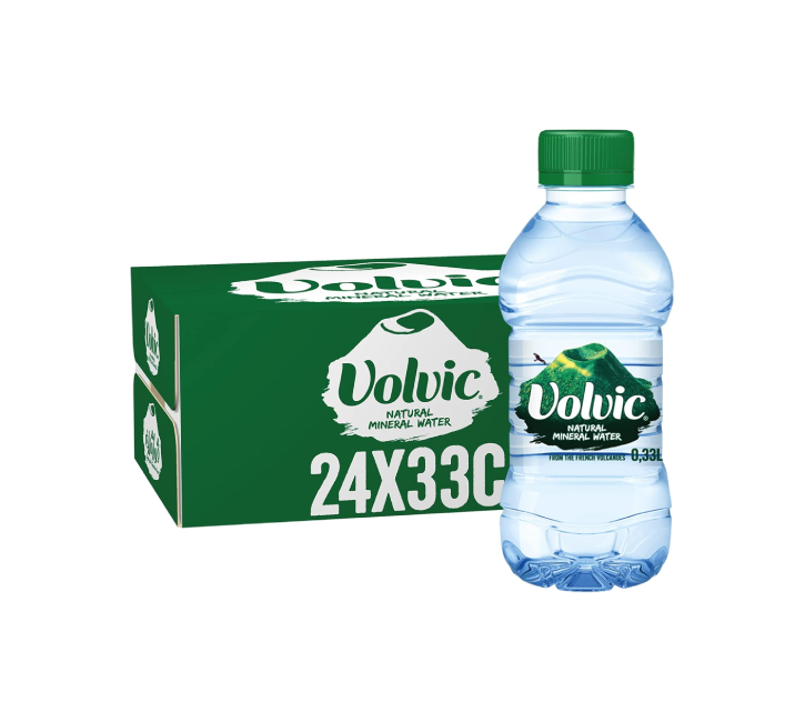 Volvic Natural Mineral Water Glass Bottles (24x330ml)
