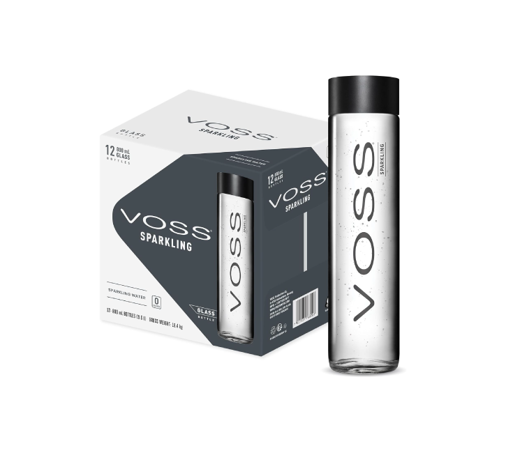 Voss Sparkling Water Glass Bottle (12x800ml)
