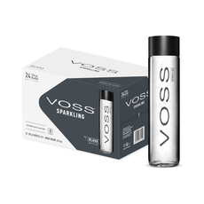 Voss Sparkling Water Glass Bottles (24x375ml)