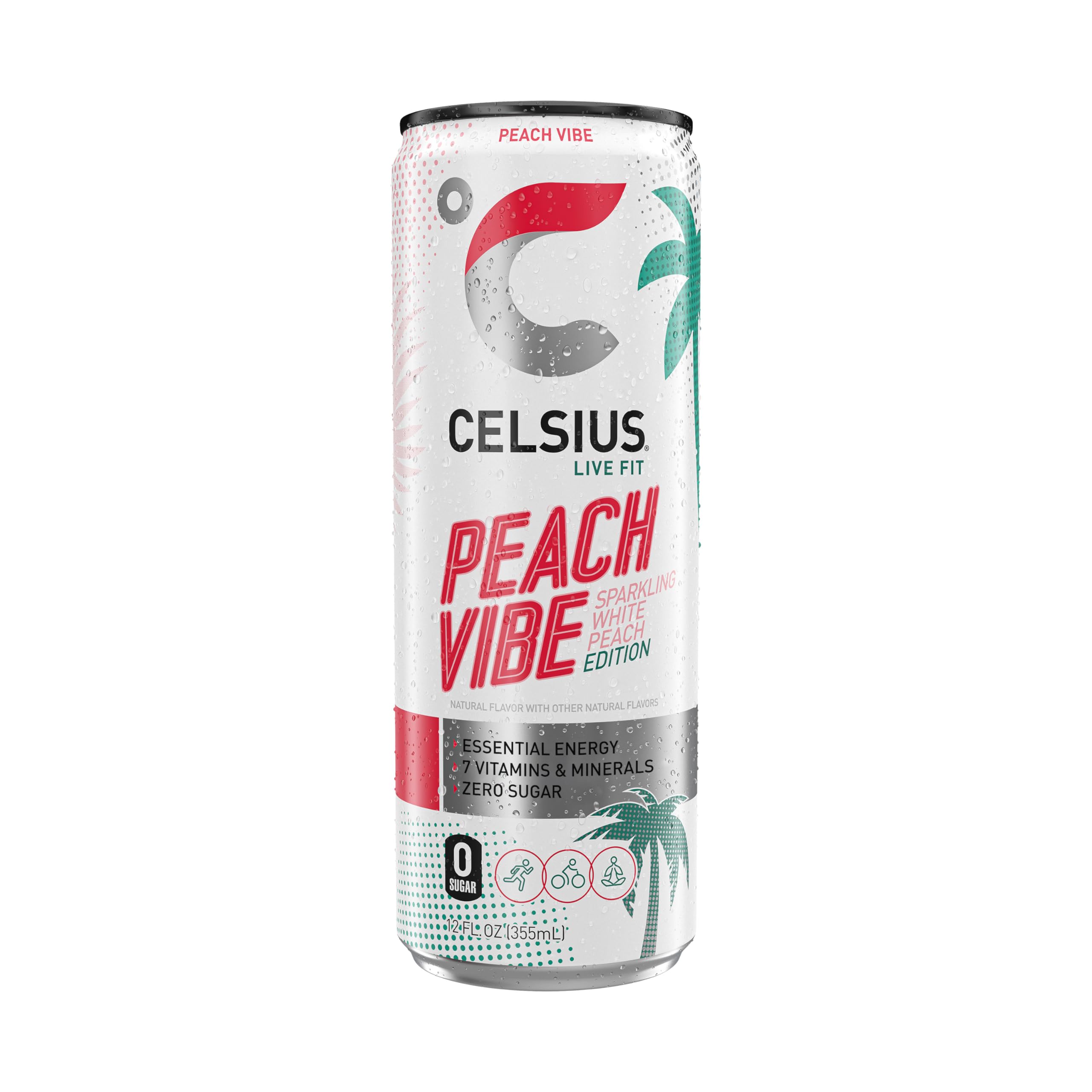 CELSIUS Peach Vibe Energy Drink Cans - (12×355ml)