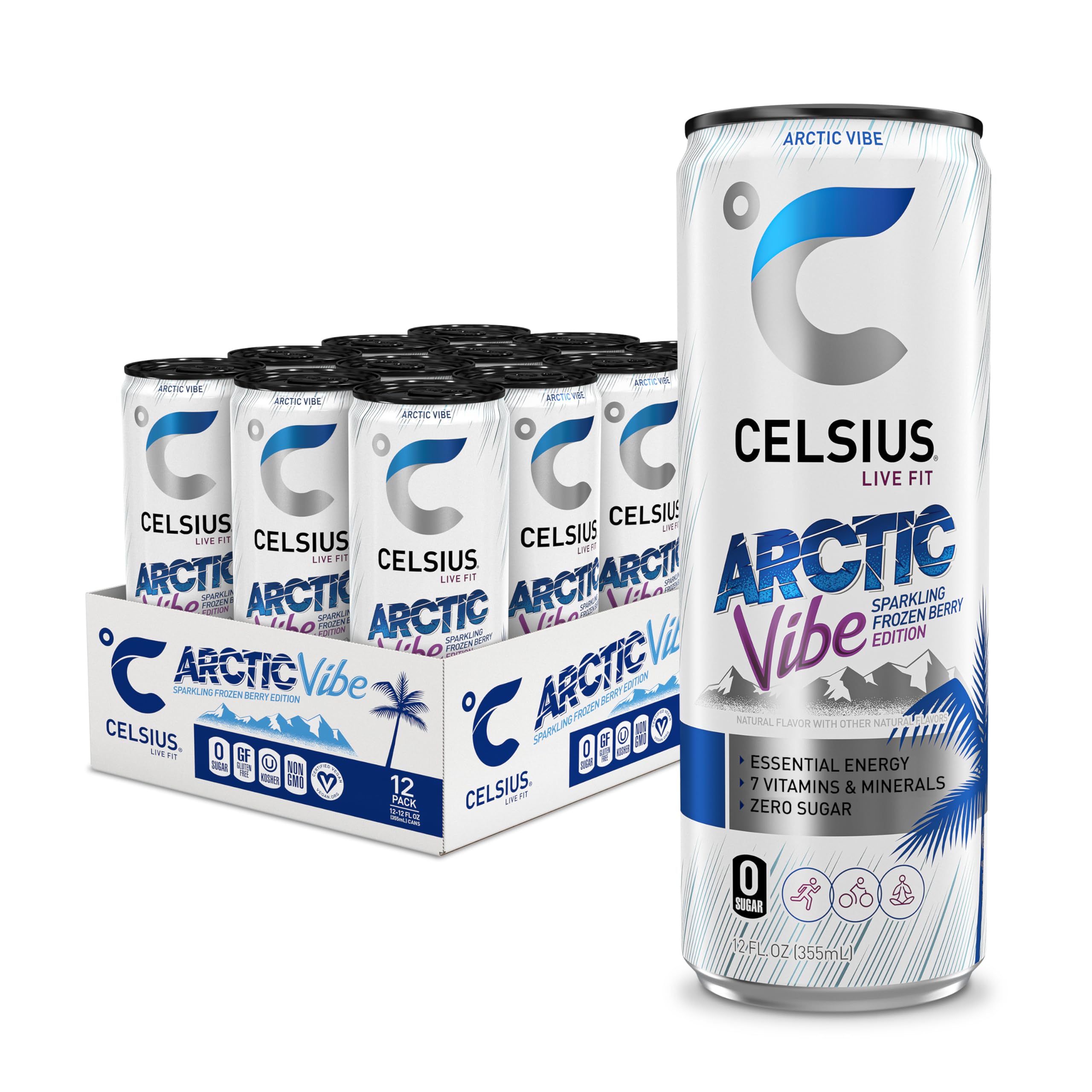 CELSIUS Sparkling Arctic Vibe Energy Drink Cans - (12×355ml)