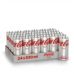 Coca Cola Light Carbonated Soft Drink Cans - (24x330ml)