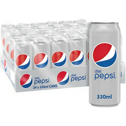 Diet Pepsi Carbonated Soft Drink Cans - (24x330ml)