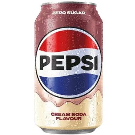 Pepsi Cream Soda Zero Sugar Soft Drink Cans - (24×330ml)