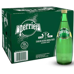 Perrier Natural Sparkling Mineral Water Glass Bottles (12x750ml)