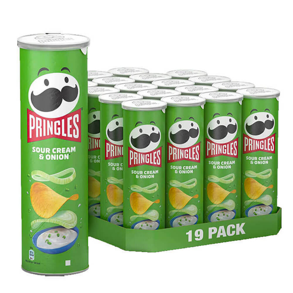 Pringles Sour Cream & Onion Potato Chips (19x165g)
