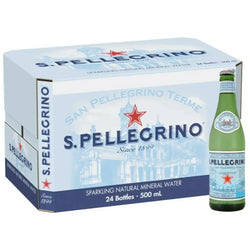 San Pellegrino Sparkling Natural Mineral Water Glass Bottles (24x500ml)