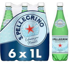 San Pellegrino Sparkling Natural Mineral Water Plastic Bottles (6x1L)