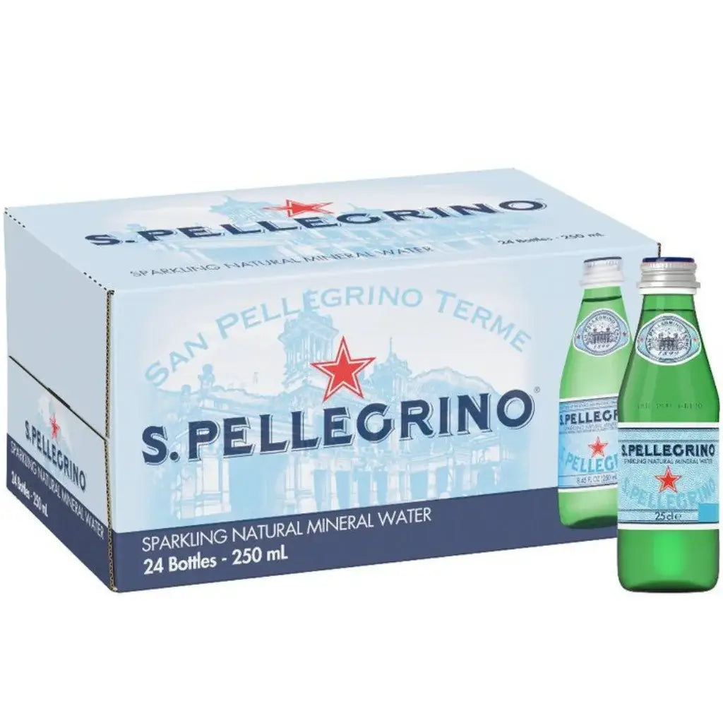 San Pellegrino Sparkling Natural Mineral Water Glass Bottles (24x250ml)