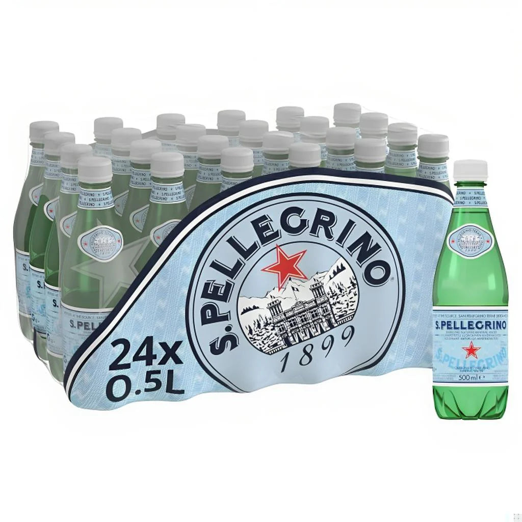 San Pellegrino Sparkling Natural Mineral Water Plastic Bottles (24x500ml)