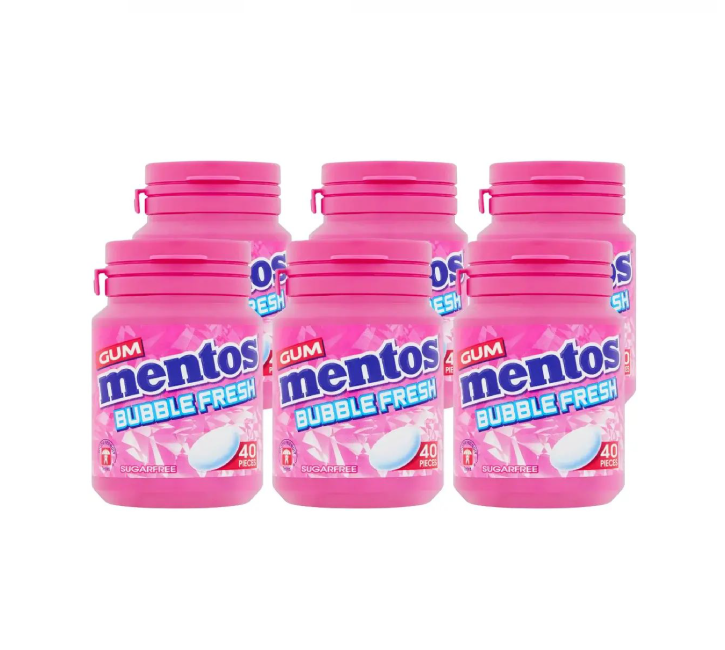 Mentos Gum Bubble Fresh 40pcs Bottles (6x56g)