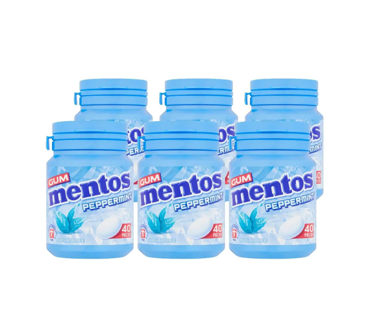 Mentos Gum Peppermint 40pcs Bottle (6x56g)