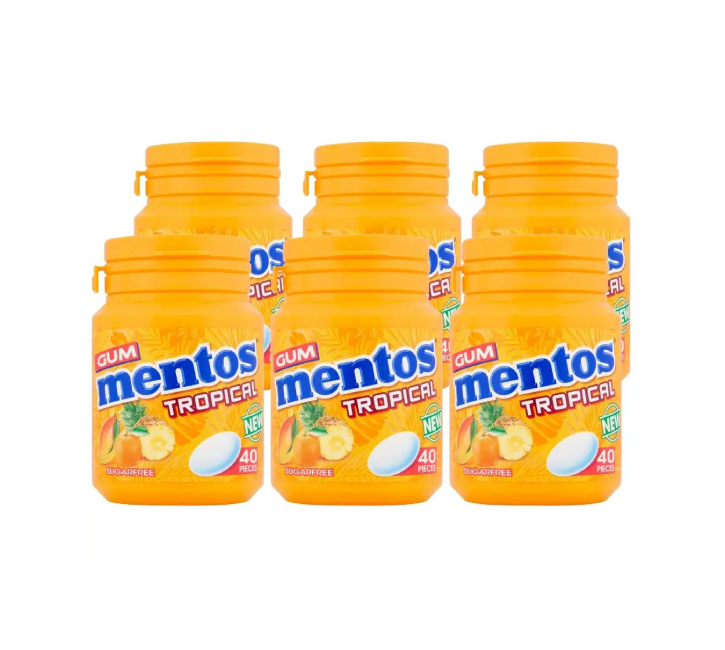 Mentos Gum Tropical 40pcs Bottle (6x56g)