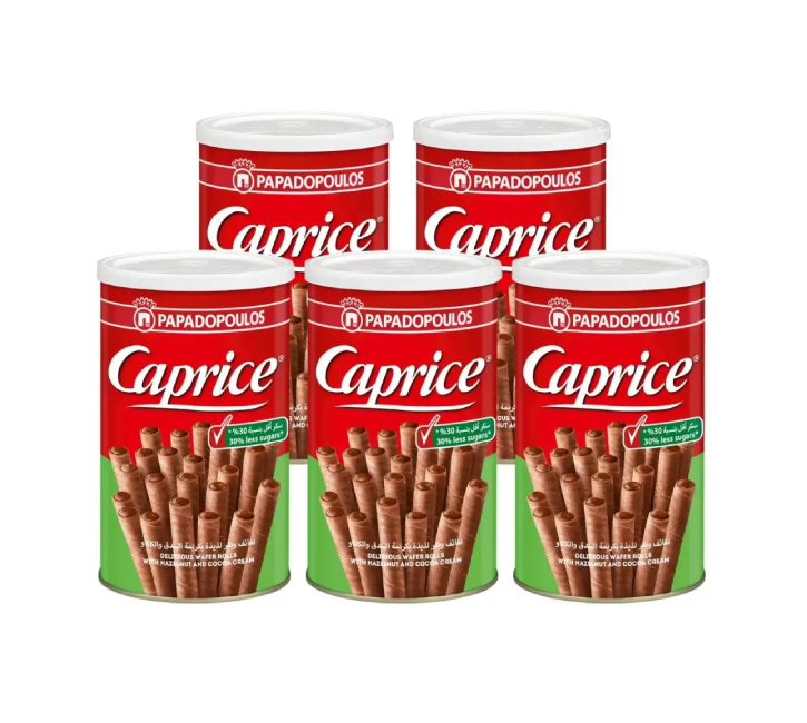 Papadopoulos Caprice Classic Wafer Rolls (30% Less Sugar) - (5x115g)